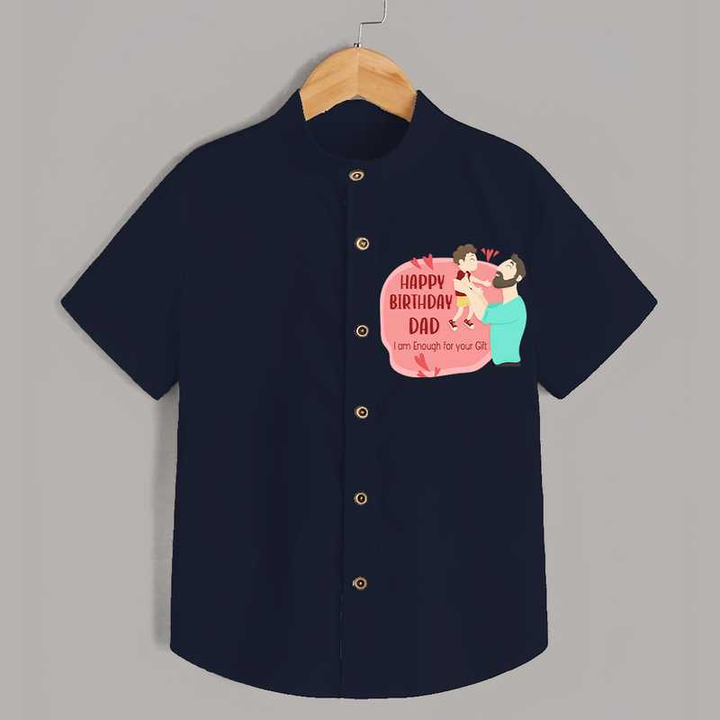 Special Baby Gift for Dad's Birthday | Personalized Infant Shirt - NAVY BLUE - 0 - 6 Months Old (Chest 23")