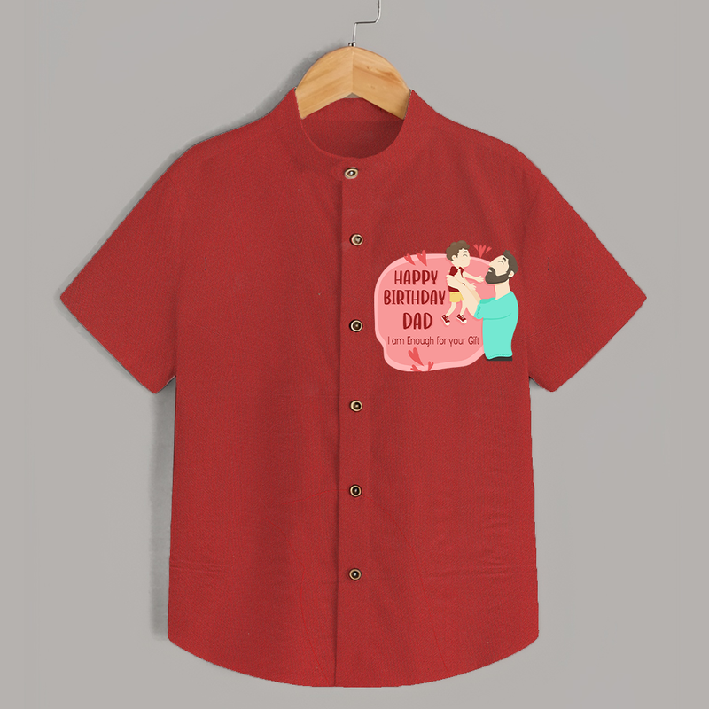 Special Baby Gift for Dad's Birthday | Personalized Infant Shirt - RED - 0 - 6 Months Old (Chest 23")