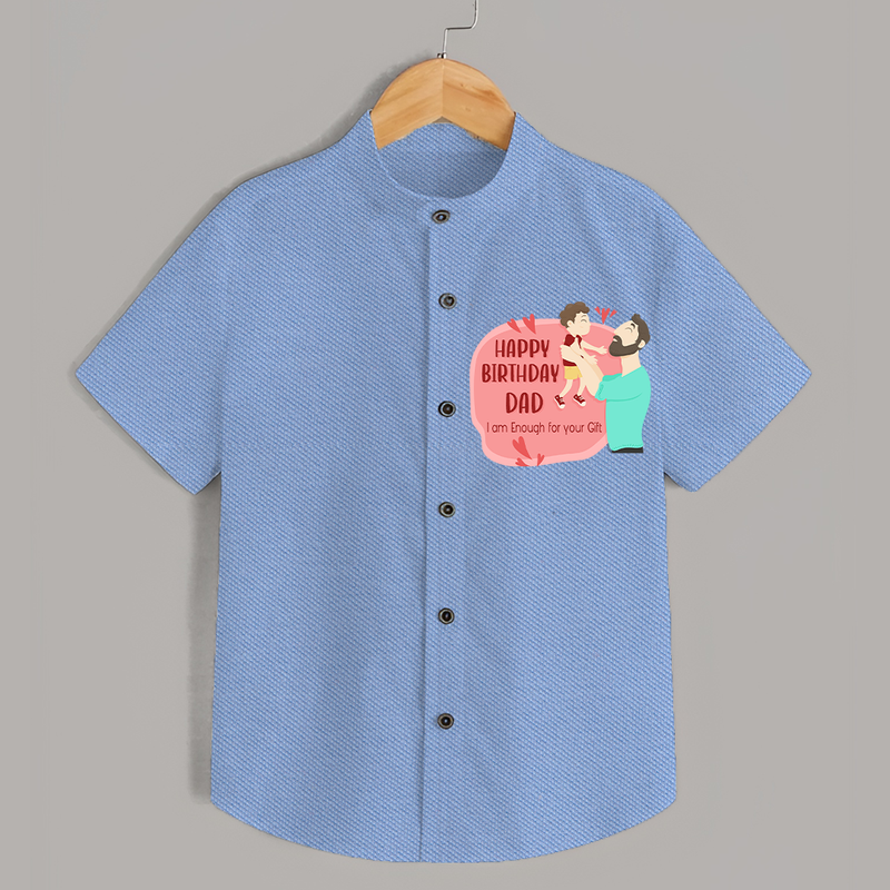 Special Baby Gift for Dad's Birthday | Personalized Infant Shirt - SKY BLUE - 0 - 6 Months Old (Chest 23")