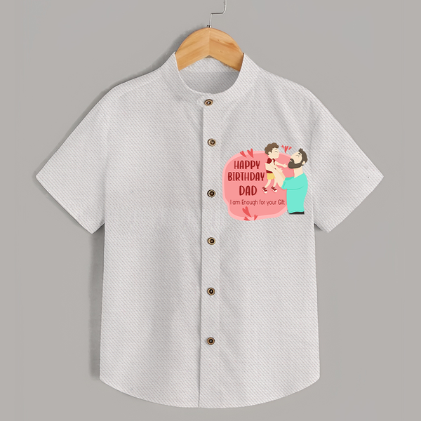 "Adorable Shirt - Celebrate DadÕs Birthday With Love" - WHITE - 0 - 6 Months Old (Chest 23")