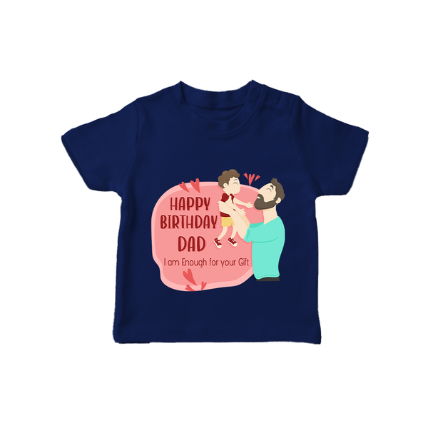 Special Baby Gift for Dad's Birthday | Personalized Infant T-Shirt - NAVY BLUE - 0-5 Months Old (Chest 17")