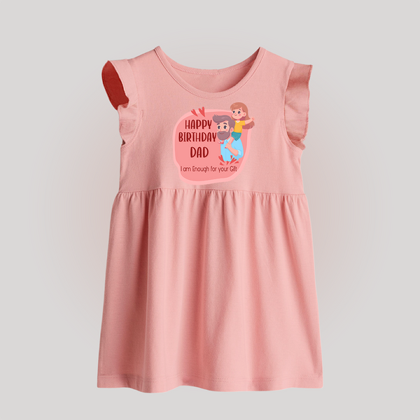 Baby Frock with Happy Birthday Dad Print | Ideal Keepsake for New Dads - BABY PINK - 0 - 3 Months Old (Chest 17")