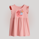 "Happy Birthday Dad - The Cutest Baby Frock For Heartfelt Memories" - BABY PINK - 0 - 3 Months Old (Chest 17")