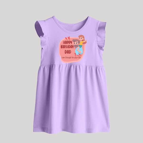 Baby Frock with Happy Birthday Dad Print | Ideal Keepsake for New Dads - LILAC - 0 - 3 Months Old (Chest 17")