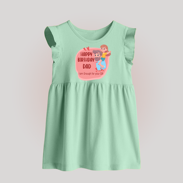 Baby Frock with Happy Birthday Dad Print | Ideal Keepsake for New Dads - MINT GREEN - 0 - 3 Months Old (Chest 17")
