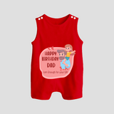 Romper/Sleeveless Romper with Happy Birthday Dad Print | Ideal Keepsake for New Dads - RED - 0 - 5 Months Old (Chest 18")