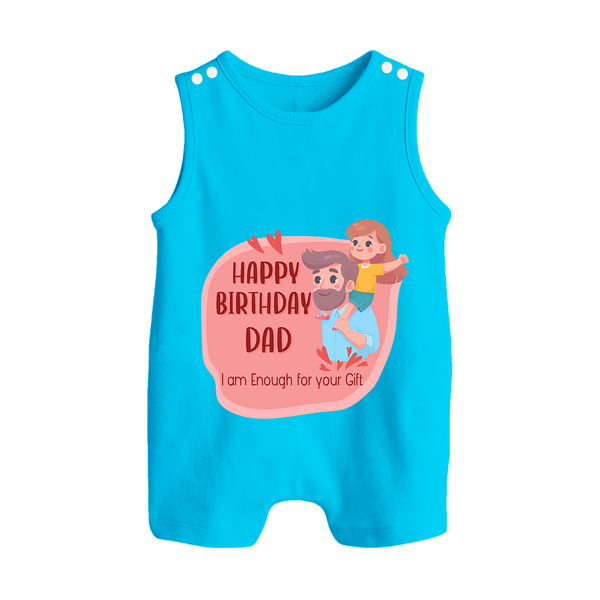 Romper/Sleeveless Romper with Happy Birthday Dad Print | Ideal Keepsake for New Dads - SKY BLUE - 0 - 5 Months Old (Chest 18")
