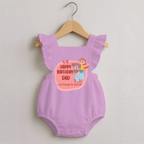 Romper Frock with Happy Birthday Dad Print | Ideal Keepsake for New Dads - BABY PINK - 0 - 3 Months Old (Chest 19")