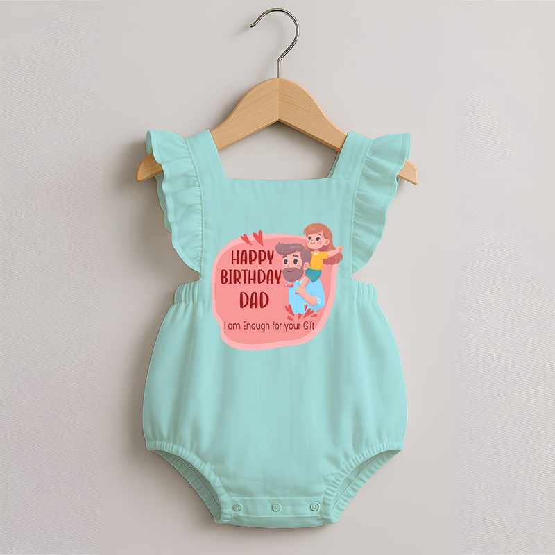 Romper Frock with Happy Birthday Dad Print | Ideal Keepsake for New Dads - MINT GREEN - 0 - 3 Months Old (Chest 19")