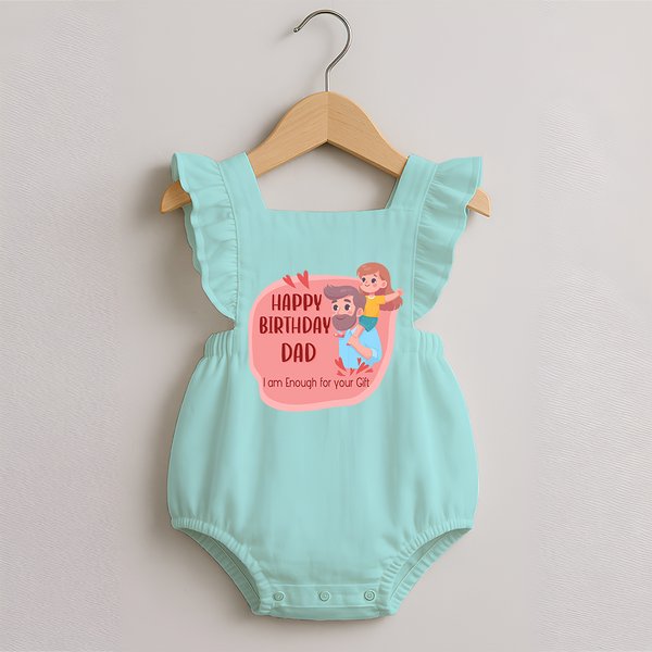 Romper Frock with Happy Birthday Dad Print | Ideal Keepsake for New Dads - MINT GREEN - 0 - 3 Months Old (Chest 19")