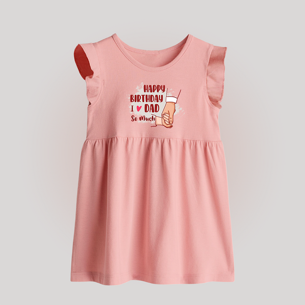 Baby's First Wish for Dad | Happy Birthday Baby Frock | Adorable Baby Frock Outfit - BABY PINK - 0 - 3 Months Old (Chest 17")