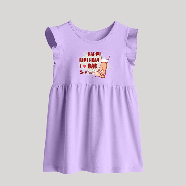 Baby's First Wish for Dad | Happy Birthday Baby Frock | Adorable Baby Frock Outfit - LILAC - 0 - 3 Months Old (Chest 17")