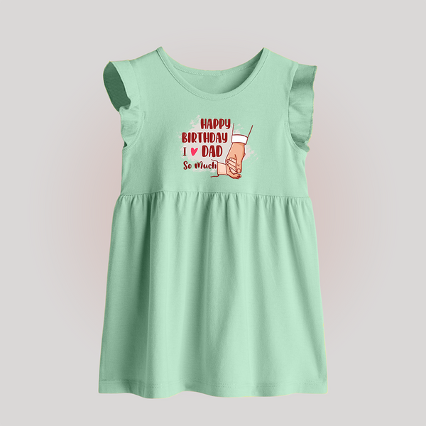 Baby's First Wish for Dad | Happy Birthday Baby Frock | Adorable Baby Frock Outfit - MINT GREEN - 0 - 3 Months Old (Chest 17")