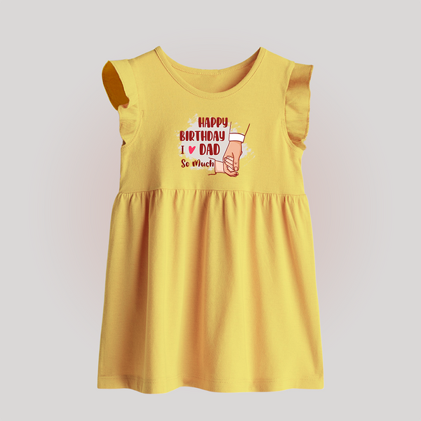 Baby's First Wish for Dad | Happy Birthday Baby Frock | Adorable Baby Frock Outfit - PASTEL YELLOW - 0 - 3 Months Old (Chest 17")