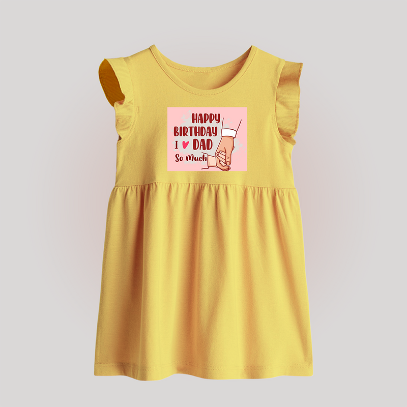 "Celebrate With Love - Baby Frock For DadÕs Birthday Bash" - YELLOW - 0 - 3 Months Old (Chest 17")