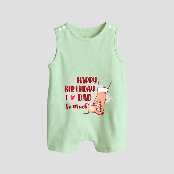 Baby's First Wish for Dad | Happy Birthday Romper/Sleeveless Romper | Adorable Baby Playsuit/Romper Suit Outfit - MINT GREEN - 0 - 5 Months Old (Chest 18")