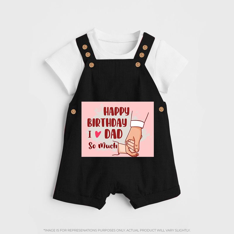 "Celebrate With Love - Baby Dungaree Set For DadÕs Birthday Bash" - BLACK - 0 - 5 Months Old (Chest 18")