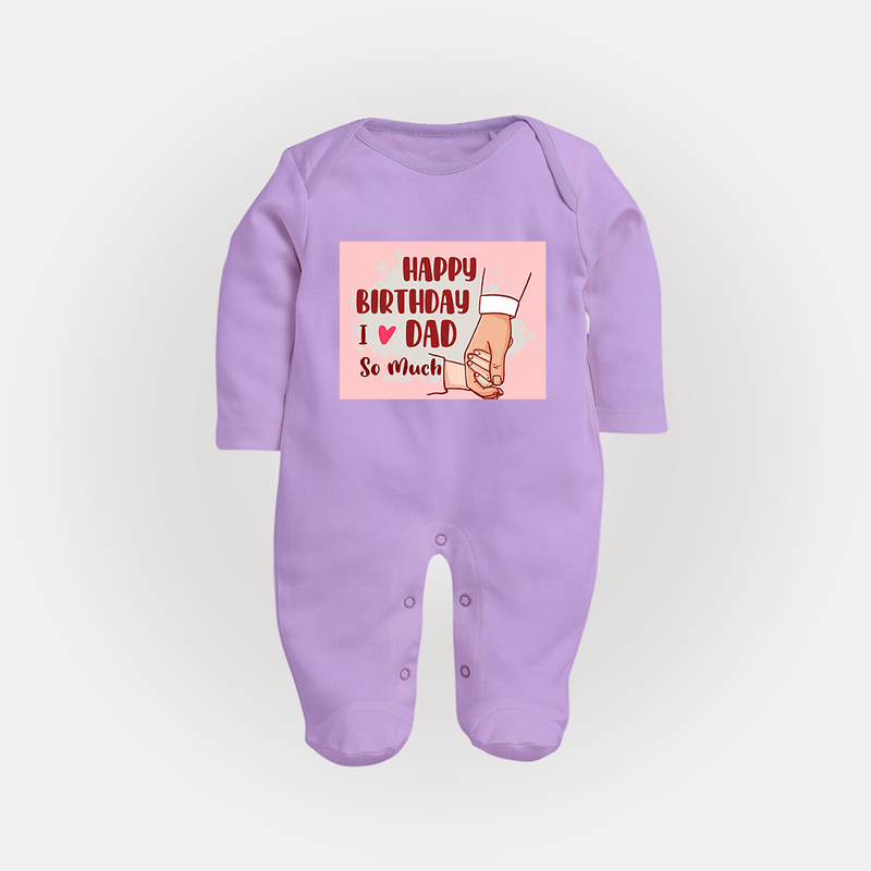 "Celebrate With Love - Baby Sleep Suit For DadÕs Birthday Bash" - LILAC - New Born (Chest 7.5")