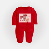 "Celebrate With Love - Baby Sleep Suit For DadÕs Birthday Bash" - RED - New Born (Chest 7.5")