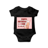 "Celebrate With Love - Baby Romper For DadÕs Birthday Bash" - BLACK - 0 - 3 Months Old (Chest 16")