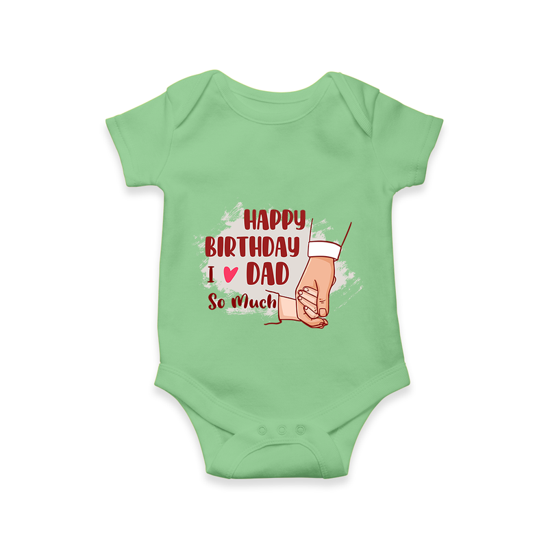 Baby's First Wish for Dad | Happy Birthday Romper | Adorable Baby Bodysuit/Onesie Outfit - GREEN - 0 - 3 Months Old (Chest 16")