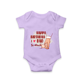 Baby's First Wish for Dad | Happy Birthday Romper | Adorable Baby Bodysuit/Onesie Outfit - LILAC - 0 - 3 Months Old (Chest 16")