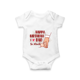 Baby's First Wish for Dad | Happy Birthday Romper | Adorable Baby Bodysuit/Onesie Outfit - WHITE - 0 - 3 Months Old (Chest 16")