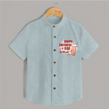 Baby's First Wish for Dad | Happy Birthday Shirt | Adorable Baby Shirt Outfit - ARCTIC BLUE - 0 - 6 Months Old (Chest 23")