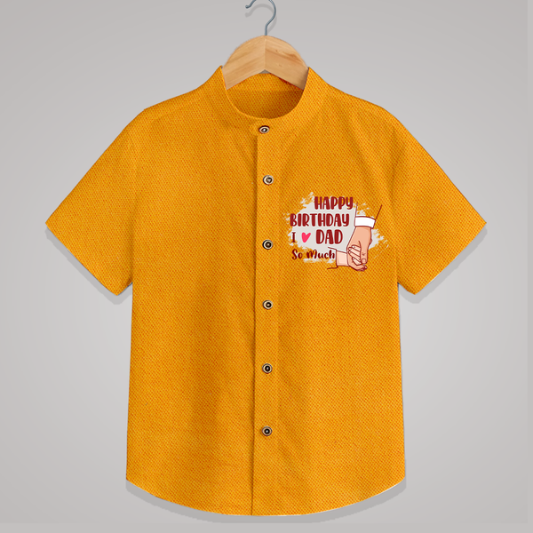 Baby's First Wish for Dad | Happy Birthday Shirt | Adorable Baby Shirt Outfit - CHROME YELLOW - 0 - 6 Months Old (Chest 23")