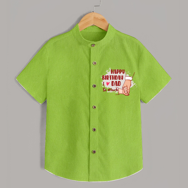 Baby's First Wish for Dad | Happy Birthday Shirt | Adorable Baby Shirt Outfit - LIME GREEN - 0 - 6 Months Old (Chest 23")