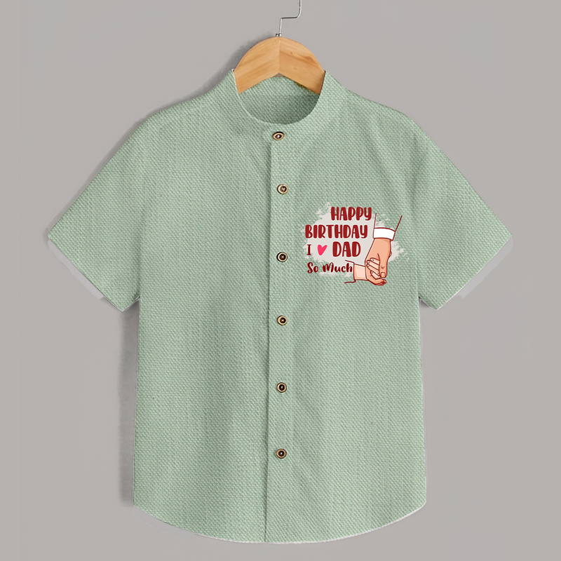 Baby's First Wish for Dad | Happy Birthday Shirt | Adorable Baby Shirt Outfit - MINT GREEN - 0 - 6 Months Old (Chest 23")