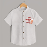 Baby's First Wish for Dad | Happy Birthday Shirt | Adorable Baby Shirt Outfit - WHITE - 0 - 6 Months Old (Chest 23")