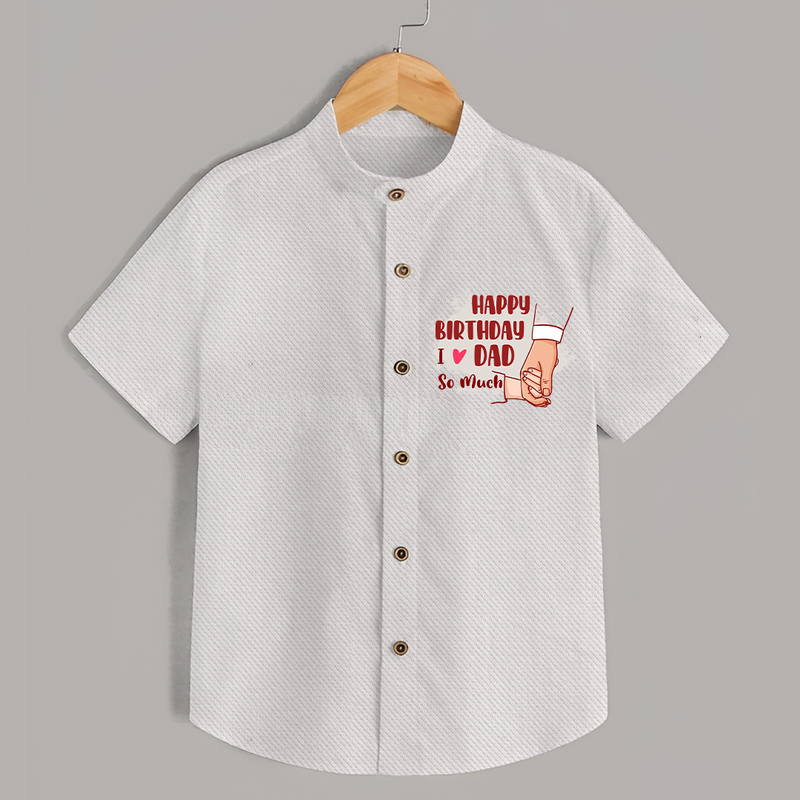 Baby's First Wish for Dad | Happy Birthday Shirt | Adorable Baby Shirt Outfit - WHITE - 0 - 6 Months Old (Chest 23")