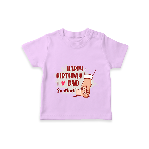 Baby's First Wish for Dad | Happy Birthday T-Shirt | Adorable Baby T-Shirt Outfit - LILAC - 0-5 Months Old (Chest 17")