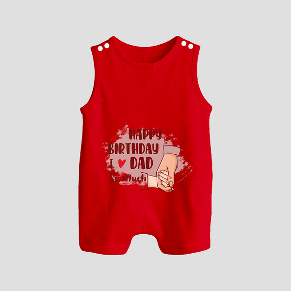 Baby's First Wish for Dad | Happy Birthday Romper/Sleeveless Romper | Adorable Baby Playsuit/Romper Suit Outfit - RED - 0 - 5 Months Old (Chest 18")
