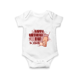 "Celebrate With Love - Baby Romper For DadÕs Birthday Bash" - WHITE - 0 - 3 Months Old (Chest 16")