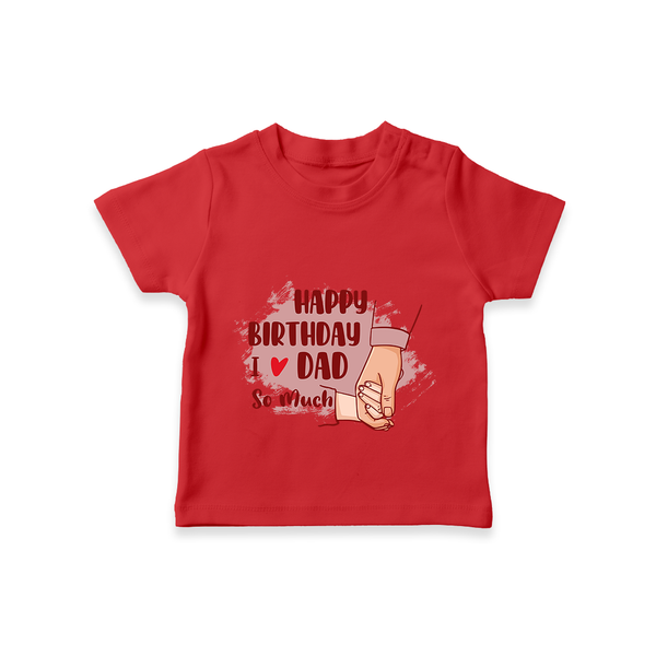 Baby's First Wish for Dad | Happy Birthday T-Shirt | Adorable Baby T-Shirt Outfit - RED - 0-5 Months Old (Chest 17")