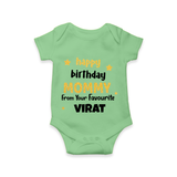 Baby's First Wish for Mom | Happy Birthday Bodysuit/Onesie | Name Print Available - GREEN - 0 - 3 Months Old (Chest 16")