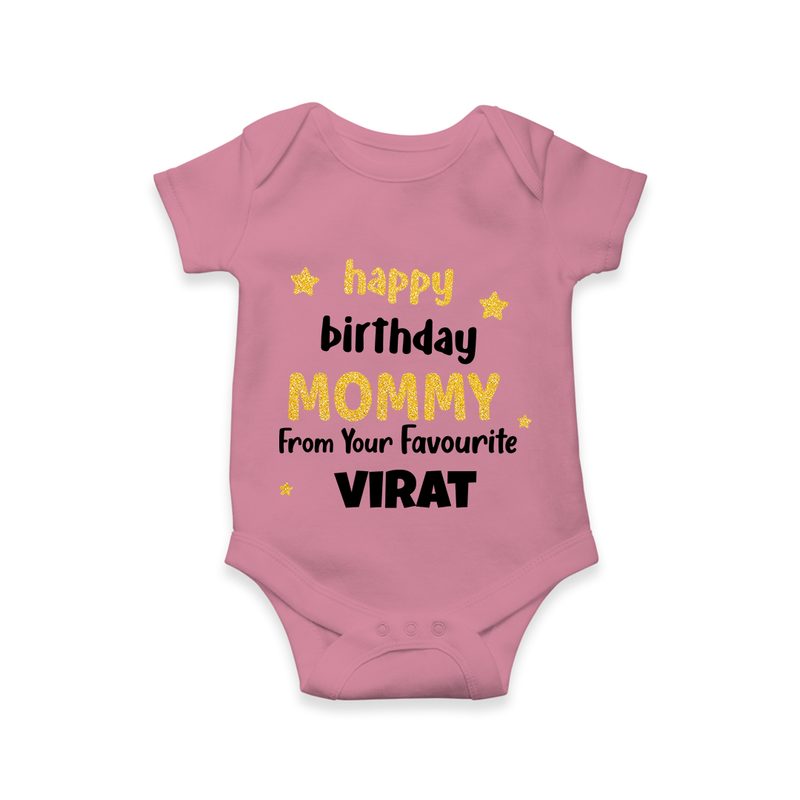 Baby's First Wish for Mom | Happy Birthday Bodysuit/Onesie | Name Print Available - ONION - 0 - 3 Months Old (Chest 16")