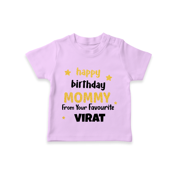 Baby's First Wish for Mom | Happy Birthday T-Shirt | Name Print Available - LILAC - 0-5 Months Old (Chest 17")
