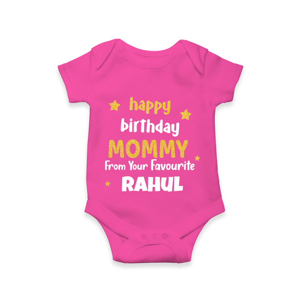BabyÕs First Wish for Mom | Happy Birthday Bodysuit/Onesie | Name Print Available - HOT PINK - 0 - 3 Months Old (Chest 16")