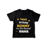 Baby's First Wish for Mom | Happy Birthday T-Shirt | Name Print Available - BLACK - 0-5 Months Old (Chest 17")