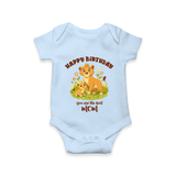 "The Perfect Birthday Gift For Mom - BabyÕs Cute Celebration Romper" - BABY BLUE - 0 - 3 Months Old (Chest 16")