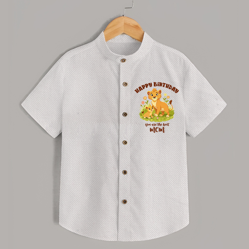 1st Birthday Wish for Mom from Baby | Cotton Printed Shirt - WHITE - 0 - 6 Months Old (Chest 23")