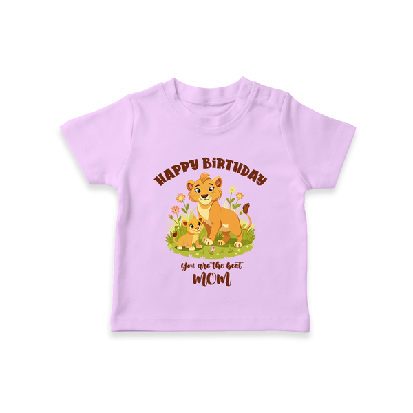 1st Birthday Wish for Mom from Baby | Cotton Printed T-Shirt - LILAC - 0-5 Months Old (Chest 17")