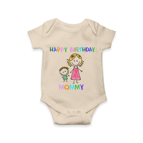 Celebrate Mom's Birthday with Baby Romper/Bodysuit | Cute & Comfy Onesie - IVORY - 0 - 3 Months Old (Chest 16")