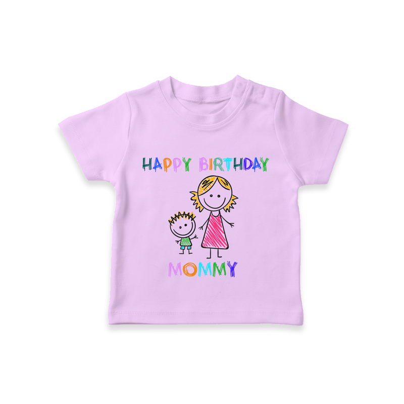 "Happy Birthday Mom - Kids T-Shirt That Spreads Love And Laughter" - LILAC - 0-5 Months Old (Chest 17")