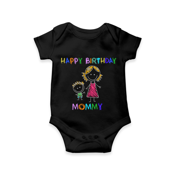 Celebrate Mom's Birthday with Baby Romper/Bodysuit | Cute & Comfy Onesie - BLACK - 0 - 3 Months Old (Chest 16")