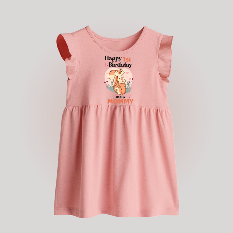 "Happy 1st Birthday As Mommy - The Perfect Baby Frock For Special Memories" - BABY PINK - 0 - 3 Months Old (Chest 17")