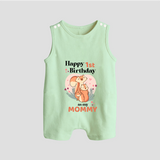 "Happy 1st Birthday As Mommy - The Perfect Baby Romper Suit For Special Memories" - MINT GREEN - 0 - 5 Months Old (Chest 18")